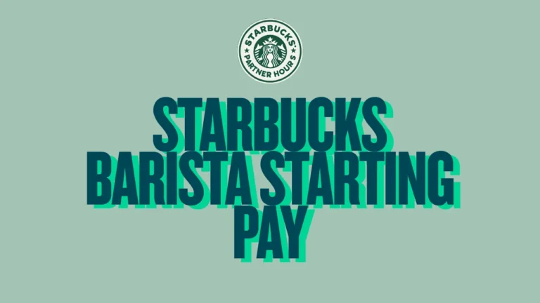Starbucks barista smiling while preparing coffee, with overlay on starting pay details—see what Starbucks Barista Starting Pay looks like today!