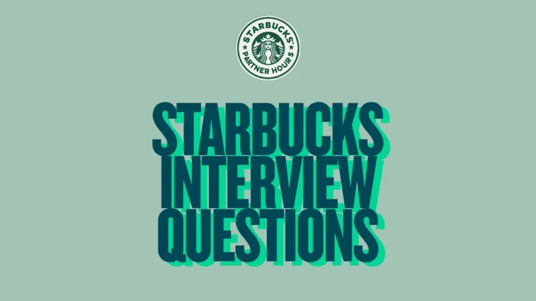 Starbucks Interview Questions: smiling candidate chatting with a café manager, with tips and sample answers to help you prepare—click to learn more