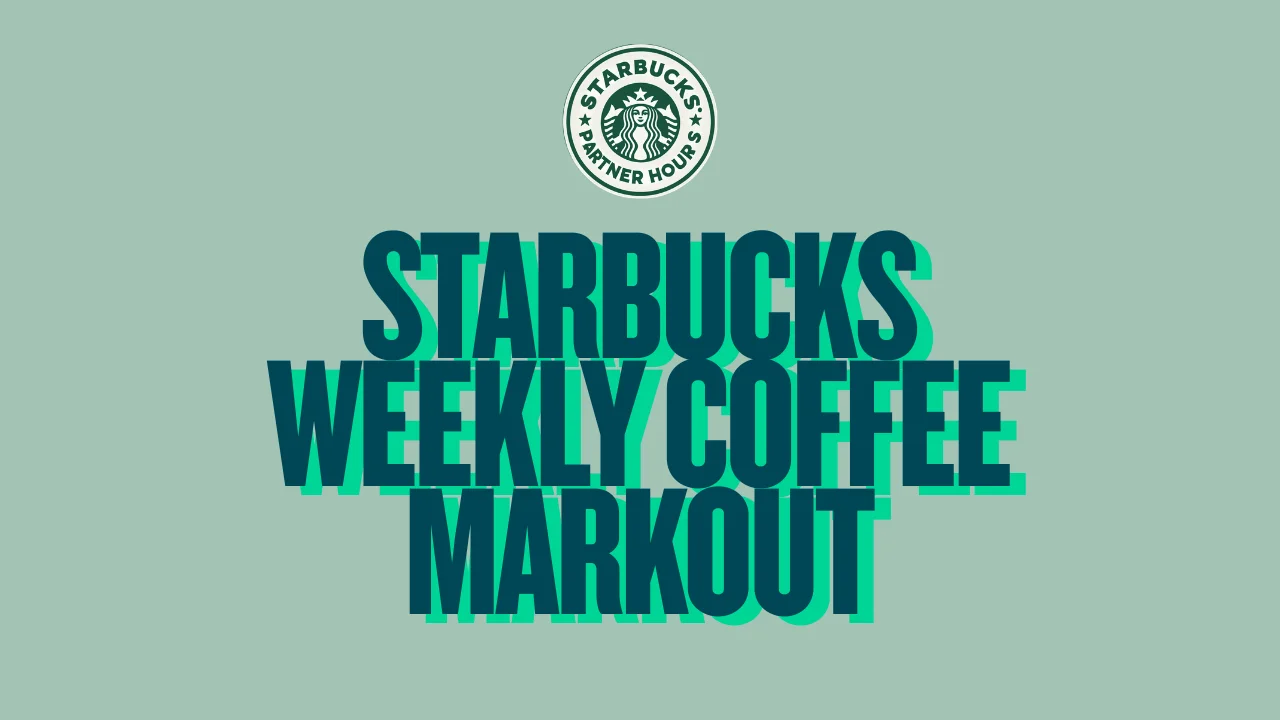 Barista picking up Starbucks Weekly Coffee Markout—fresh beans ready to enjoy at home. See how partners get their weekly coffee perk!
